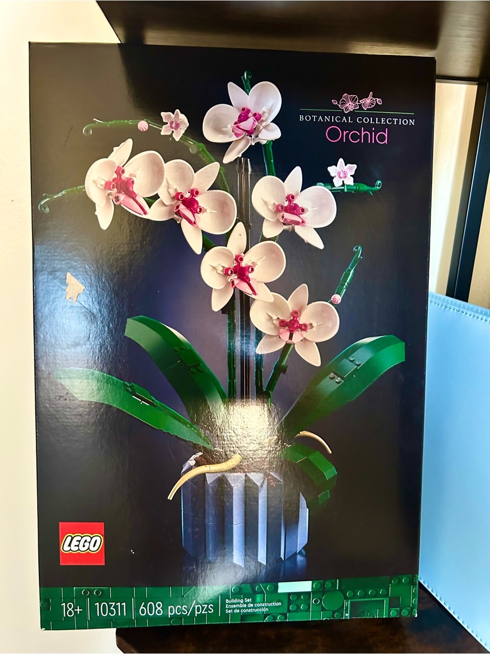 Lego Botanical Collection Orchid - White and Pink with Green Foliage